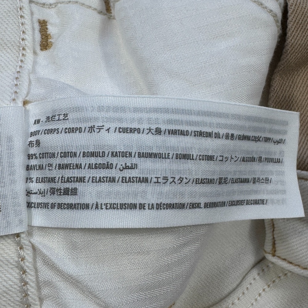 Hollister Colorblock Patchwork Mom Jeans 3S W26‎ L25 High Rise White Tan Denim - Picture 9 of 12